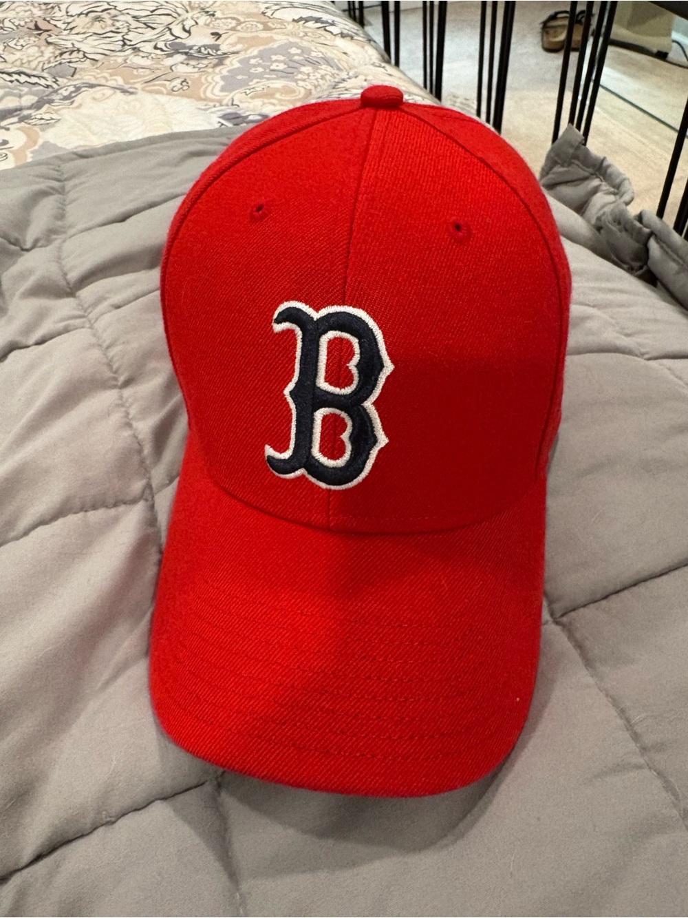Boston Baseball Cap with Embroidered 'B' Logo